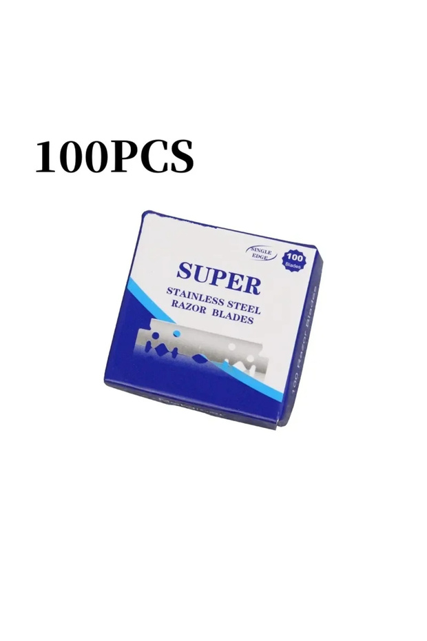 شفرات حلاقة يدوية A0566-100 قطعة، أدوات حلاقة للحلاقين، 10/100/200 قطعة شفرة حلاقة أحادية الجانب من الفولاذ المقاوم للصدأ