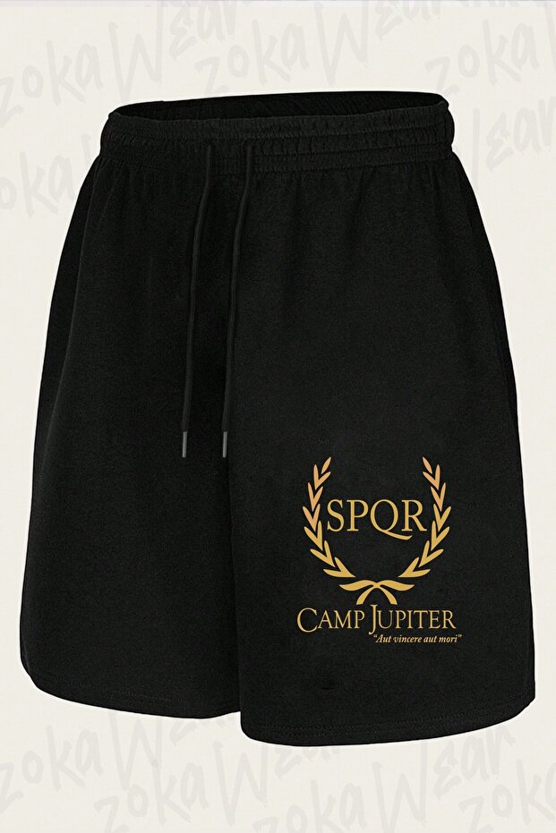 Unisex Spqr Design Printed Shorts