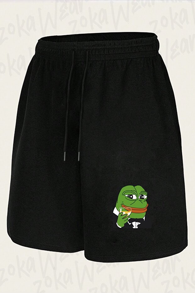 Unisex Smug Pepe Design Printed Shorts