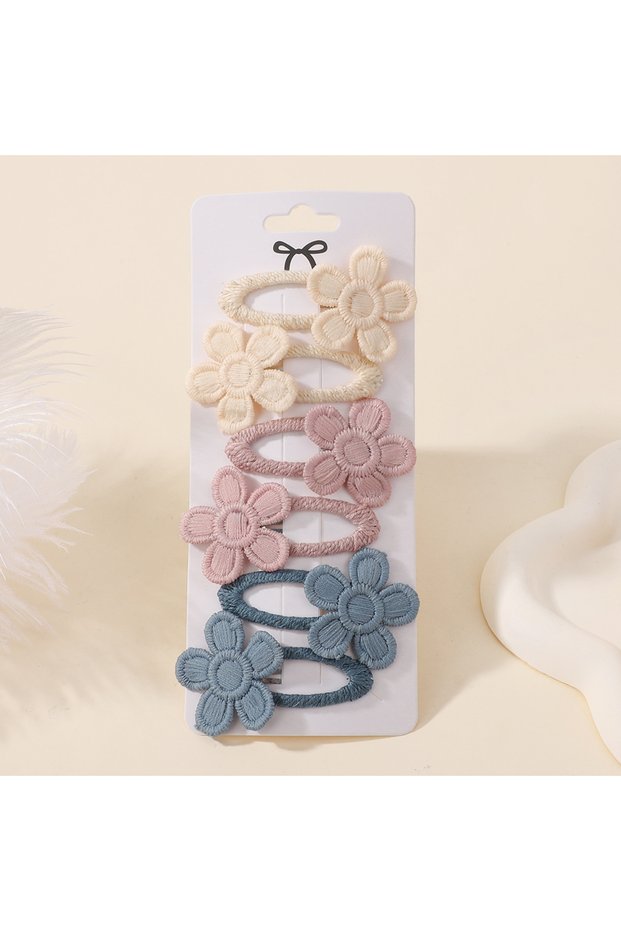 FJ4269-6F 6Pcs Cute Baby Girl Hair Clips Daisy Flower Kids Hairpins Princess Barrette Child Hair Acc