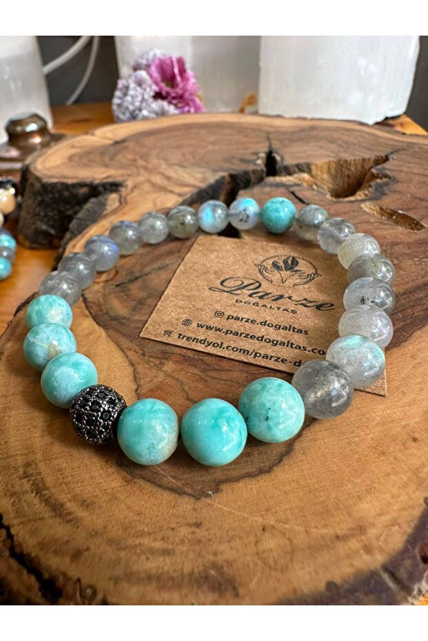 Larimar and Labradorite Design Bracelet