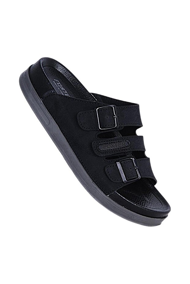 Foxter M-26008 Black Soft Sole Men's Daily Slippers