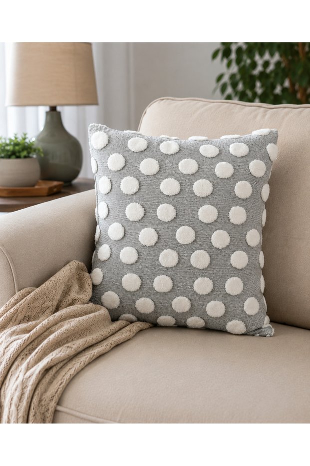 Bubble Punch Decorative Throw Pillow Cover 43X43 cm Textured Pompom Bohemian Modern Sofa Cushion Cover Living Room Decor