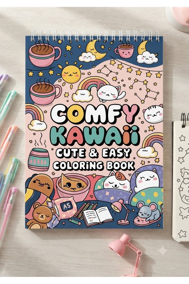 Comfy Kawaii Coloring Book 40 Pages