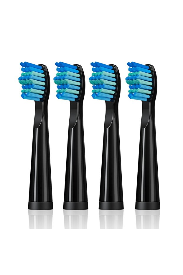 4 Pcs black 4 Pcs/Pack Electric Toothbrush Replacement Heads For Seago For Fairywill Dupont Bristle