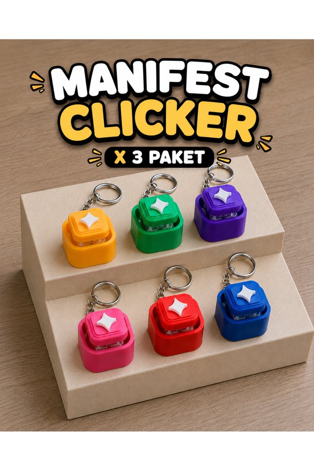 Manifest Blind Box Stress Relief Keychain Fidget Clicker Box of 3