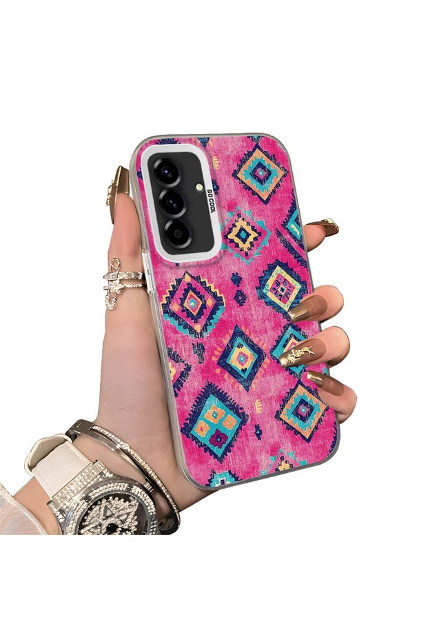 Samsung Galaxy A36/A56 Compatible Hard Acrylic Back Silicone Edge Lens Protection Case