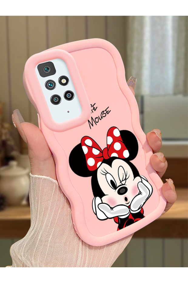 Redmi 10 2022 Compatible Case Camera Protective Pink Silicone Couple Phone Case Cute Pattern