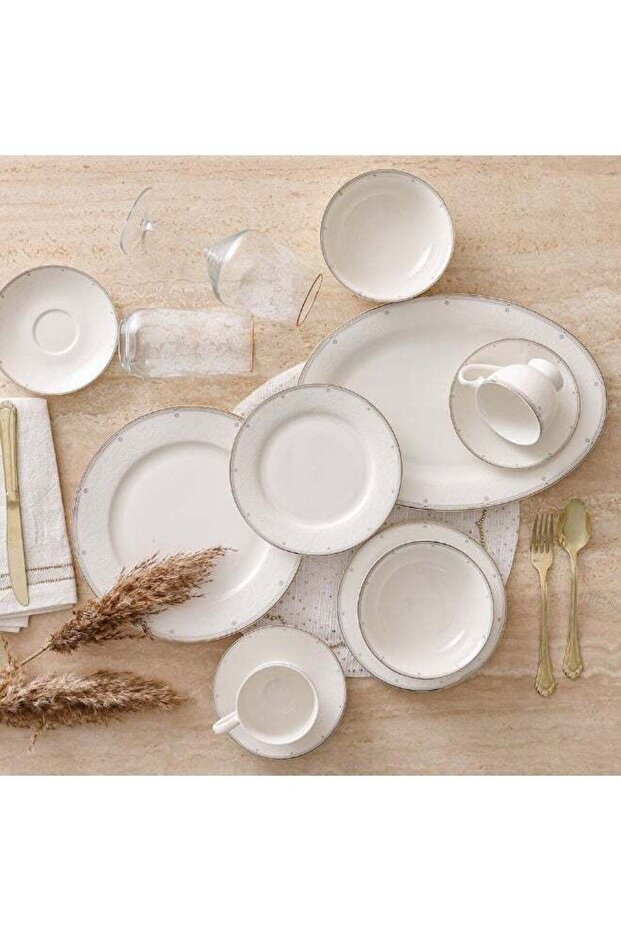 Medallion 32-Piece New Bone China Dinner Set - Serves 6 | Elegant Tableware