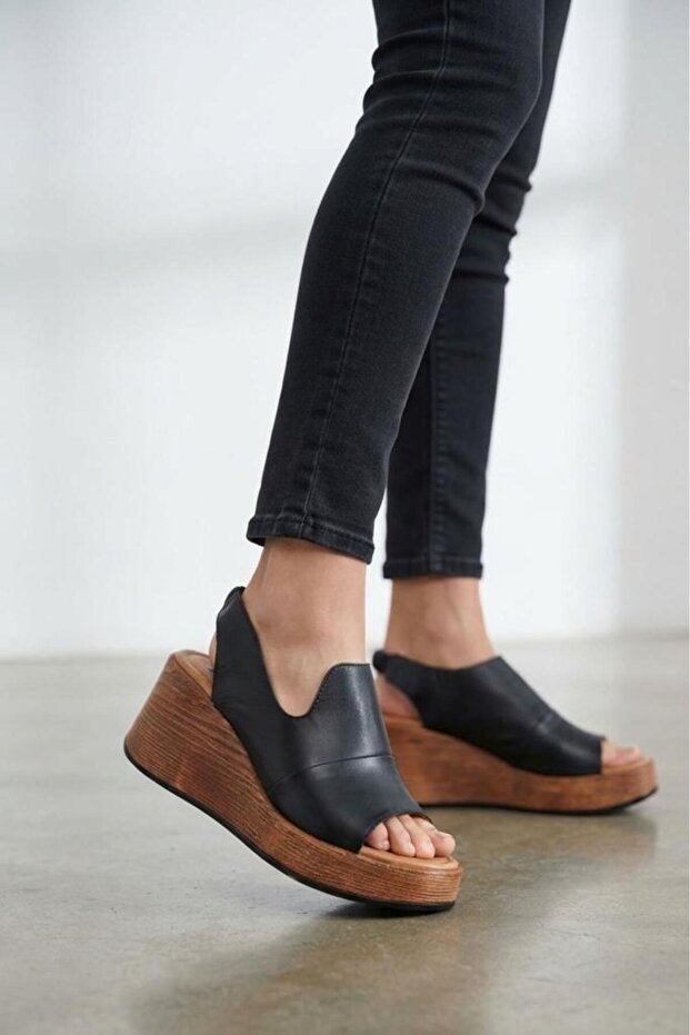 Ps-1449 Genuine Leather Women's Wedge Sandals
