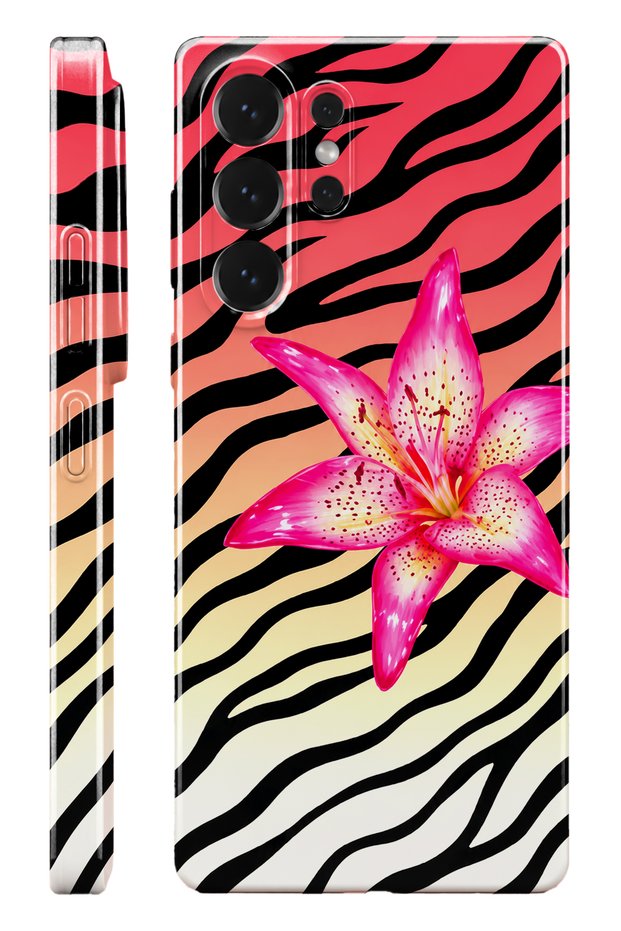 Samsung S25 Ultra Leopard Flower Protect Slim Glossy Full Cover Print Camera Protected Phone Case