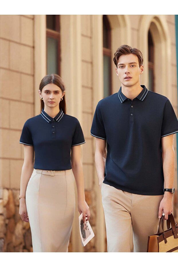 Arw50316 Seri̇ntutan--High Quality Buttoned Polo Collar Tshirt