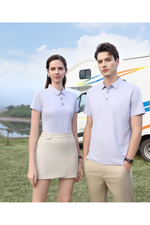 Arw50359 Seri̇ntutan--High Quality Buttoned 200/1 Special Production Polo Collar Tshirt
