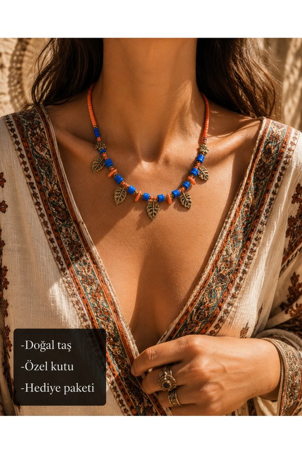 Mar Azul Leaf Harmony Bohemian Natural Leaf Figured Colorful Bead Design