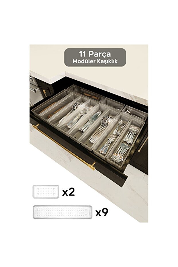 11-Piece Modular Drawer Organizer Set, Practical and Stylish Organizer