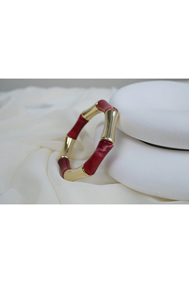 Blk542 Acrylic Marble Patterned Elastic Flexible Bracelet