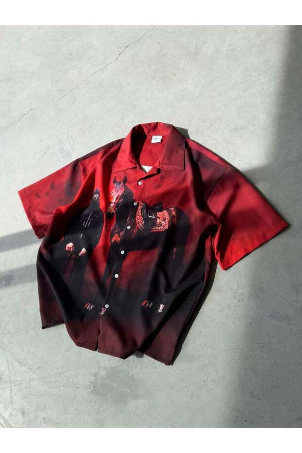 Bold Patterned Dubble Hürrem Fabric Oversize Shirt