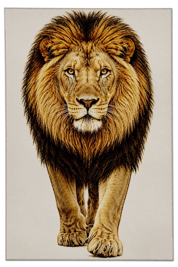 Sdtamor Lion Patterned Modern Woven Base Decorative Carpet Sdtamor2163