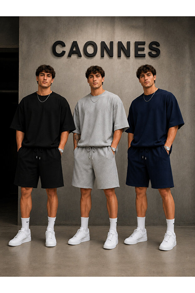3-Pack Men's Shorts (Black-Grey-Navy Blue) Summer Shorts Comfortable and Anti-Sweat