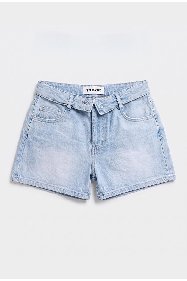 Women's Ice 4S6-3 Mini Length Denim Shorts with Belt Detail