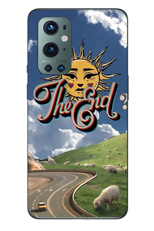 One Plus 9 Pro Compatible Retro Sun Path Pattern Transparent Phone Case