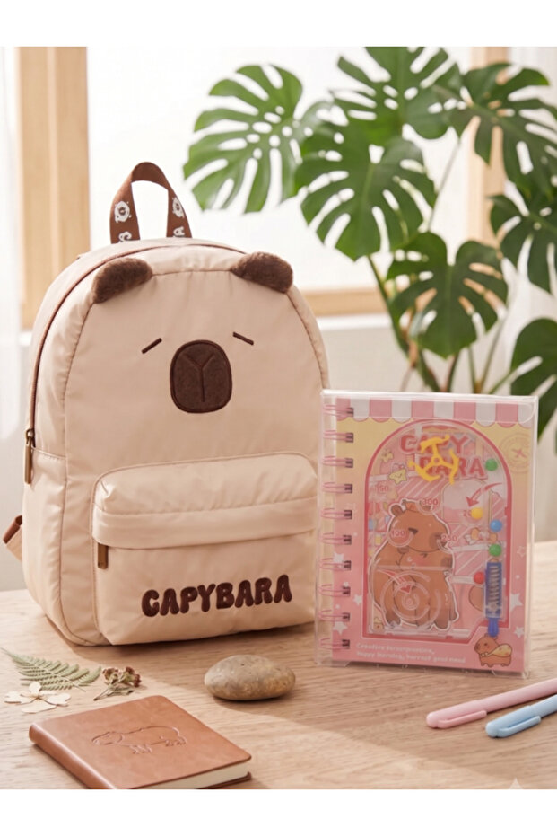 Original Licensed Children's School/Kindergarten Bag with 3D Figures, Waterproof Fabric, Front Pocket, and a Notebook with a Game Cover as a Gift