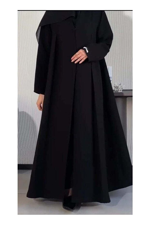 Gozal Open Front Black Abaya