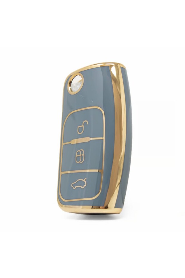 Luxury Ford Focus Fiesta Mondeo Cmax Courier Nano Key Case Cover Gray Gold Golden Color