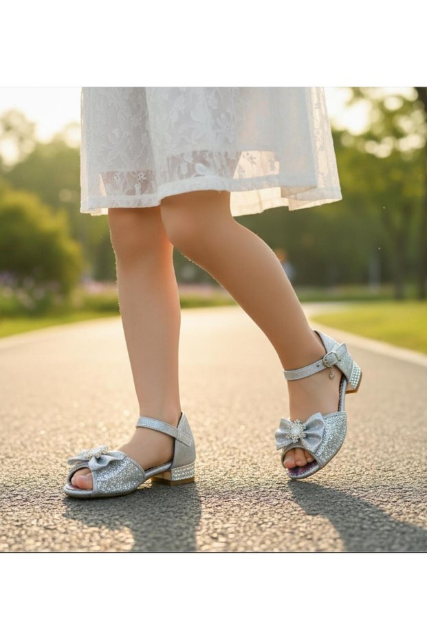 Kısatopuk Glittery Stone Children's Shoes