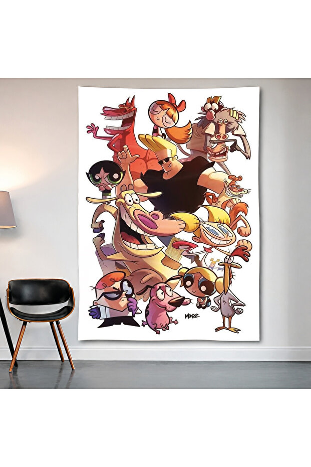 Looney Tunes Characters Wall Covering Wall Tapestry First Quality Satin Fabric Poster