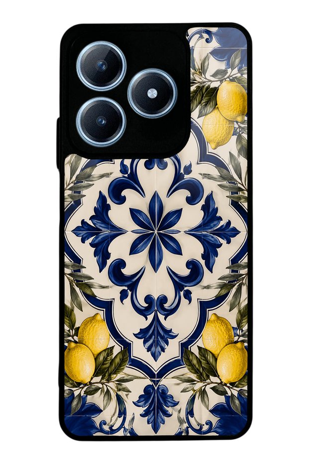 Realme C63 Royal Lemon Mosaic Design Glossy Phone Case