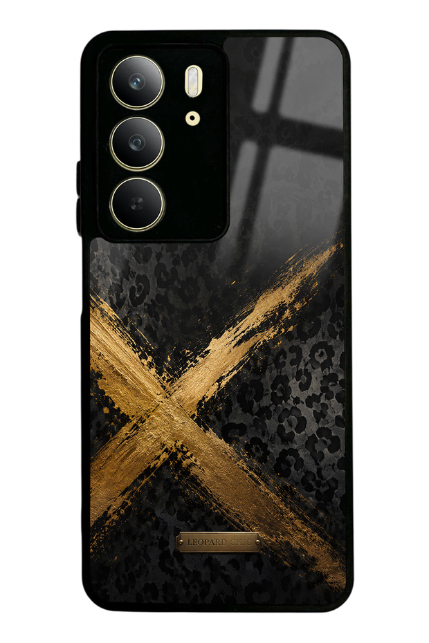 Realme C75 Golden Leopard X Design Glossy Phone Case