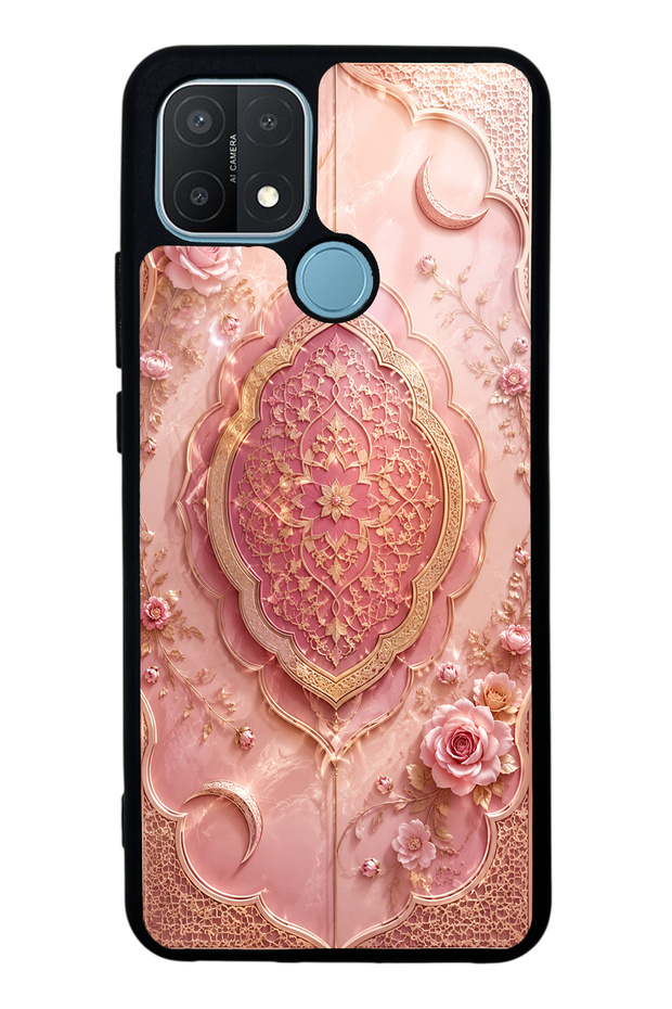 Oppo A15 Blush Crescent Palace Design Glossy Phone Case