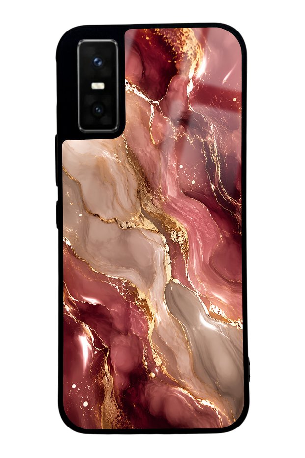 Infinix Gt 30 Pro Burgundy Gold Marble Design Glossy Phone Case