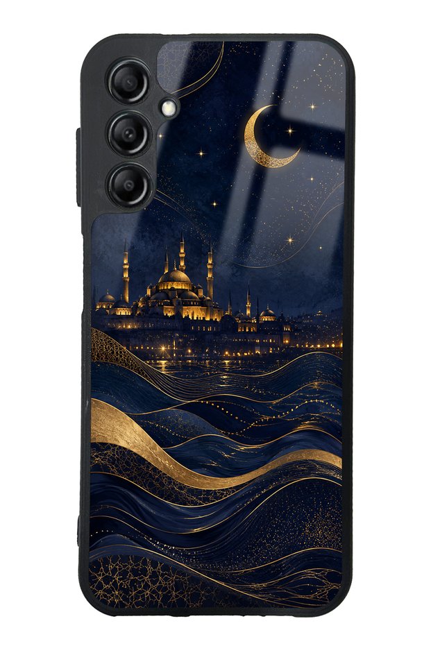 Samsung A14 Golden Crescent Bosphorus Design Glossy Phone Case