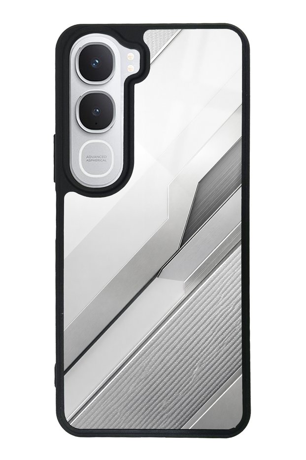 Vivo Y31 Silver Titanium Edge Design Glossy Phone Case