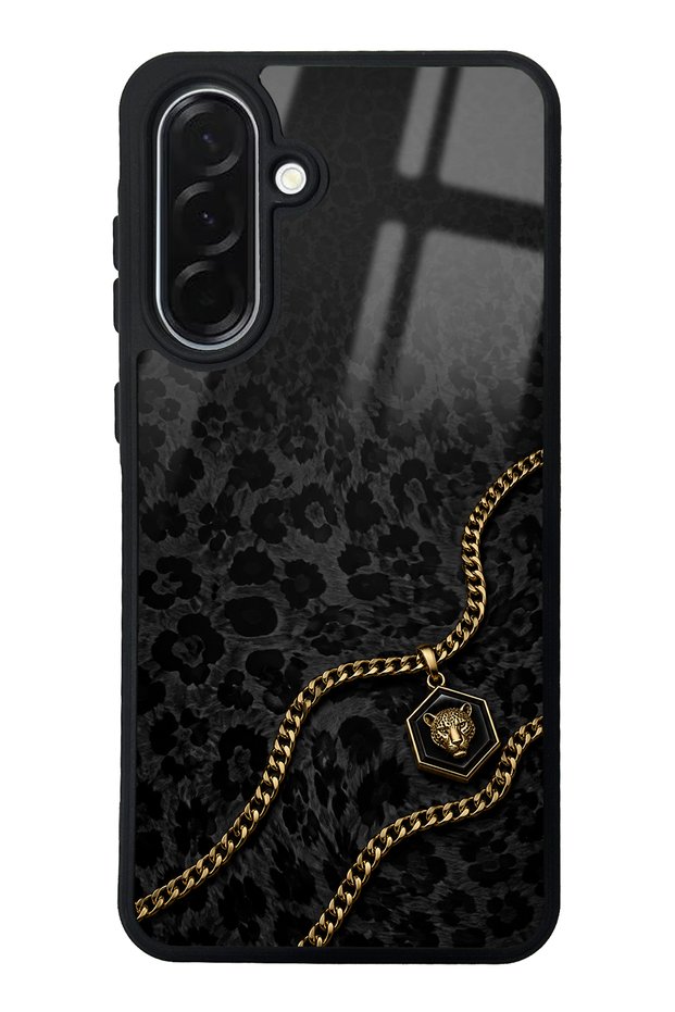Samsung A36 Black Panther Gold Design Glossy Phone Case