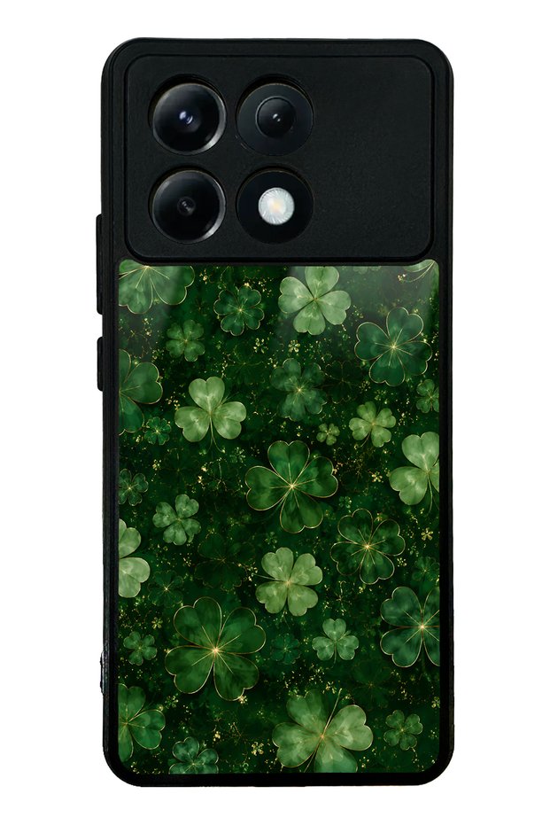 Xiaomi Poco X6 Pro Emerald Lucky Clover Design Glossy Phone Case