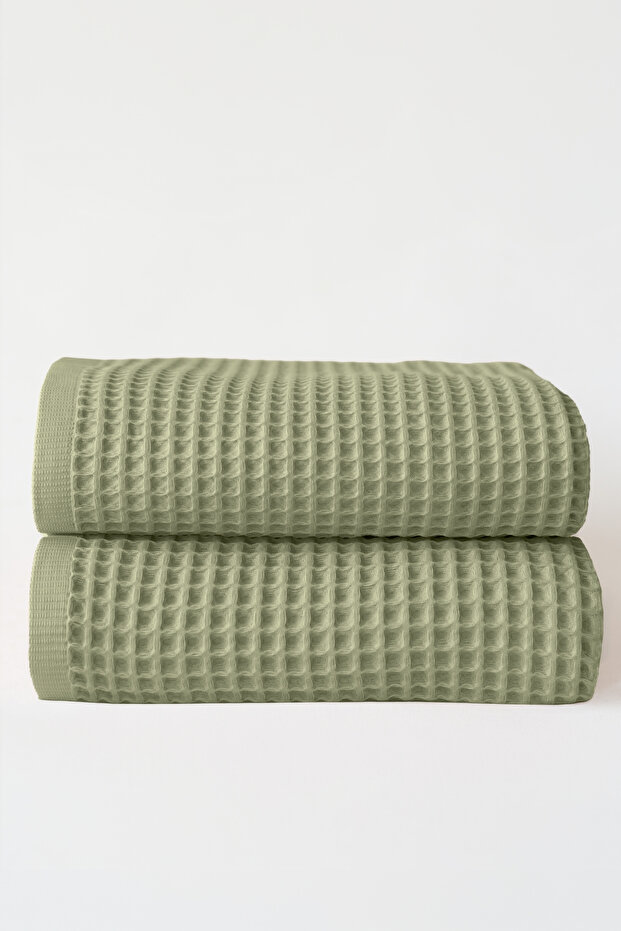 Waffle Bath Towel Peshtemal 90X180 cm 2-Pack 100% Cotton Large Size Beach Spa Towel