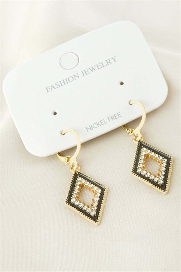 Spt-Gld Oval Stone (80622) Metal Earrings-11923312-Yellow