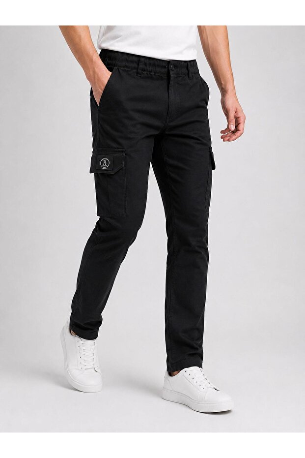 Remmy Boys Slim Fit Men's Lycra Cargo Pants 7745