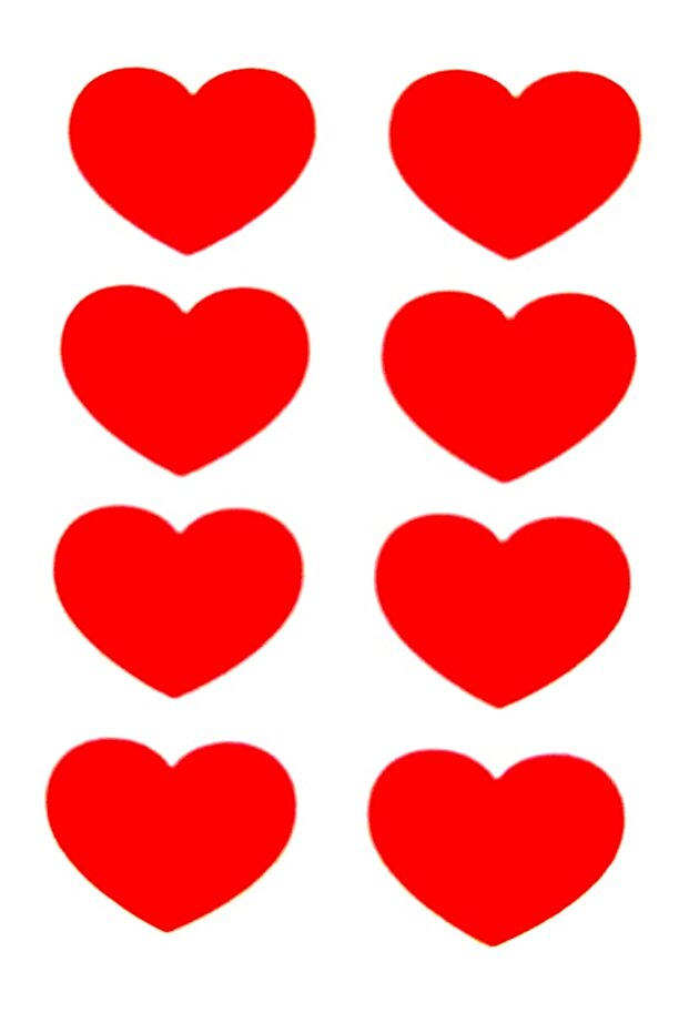 Decorative Label Sticker Heart 80X120Mm Dl-004 - 4 Pieces