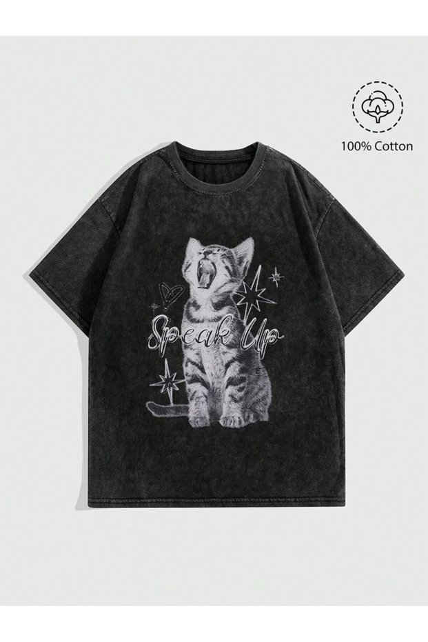 Calle Unisex Colorful Oversize Printed T-Shirt Streetwear Comfortable Fit Daily Premium