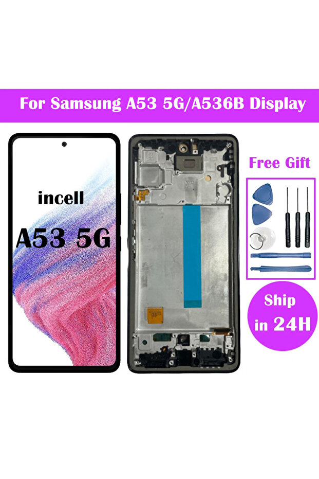 شاشة عرض سوبر AMOLED مع إطار incell لهاتف A53 5G طراز A536U A536B A5360 مع شاشة لمس
