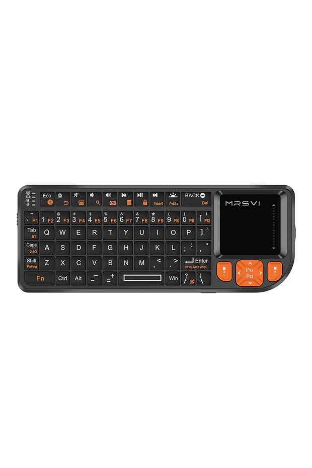 لوحة مفاتيح صغيرة A8 PLUS-SD-Orange MRSVI بيضاء مع إضاءة خلفية، لوحة مفاتيح لاسلكية A8 PLUS بإضاءة خلفية تدعم تقنية 2.4 جيجاهرتز وبلوتوث 5.0