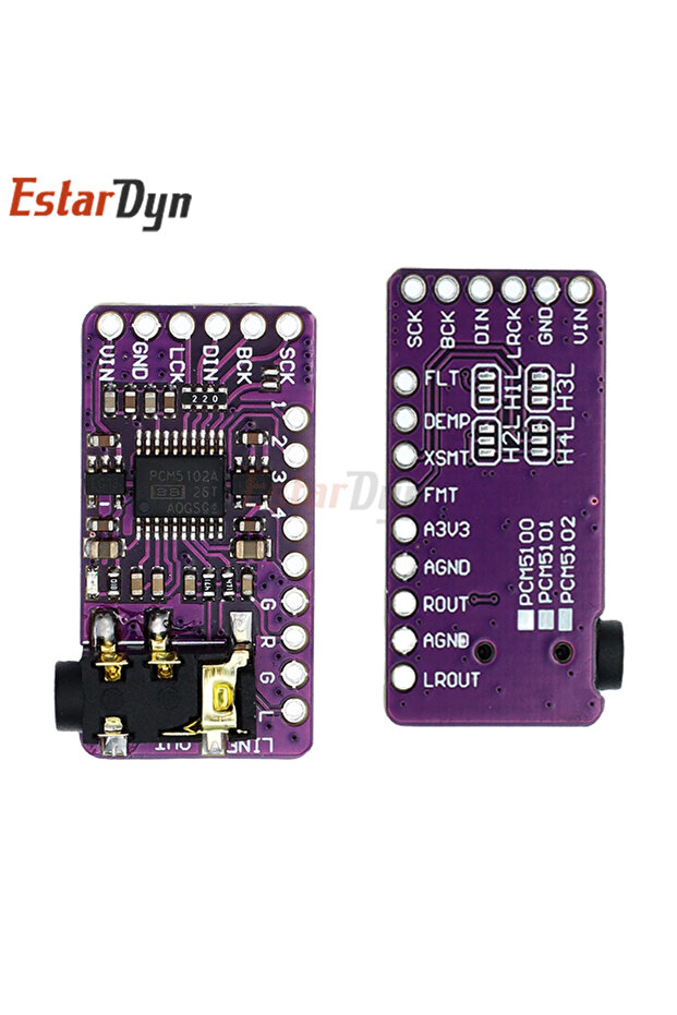 لوحة صوت Estardyn PCM5102A I2S DAC، وحدة فك تشفير ستيريو لـ Raspberry Pi بتنسيق pHAT - 5