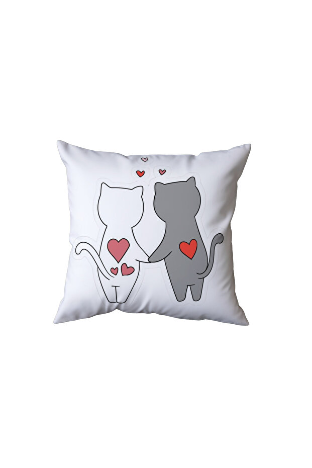Heart-Shaped Cat Pillow, Gift for a Lover