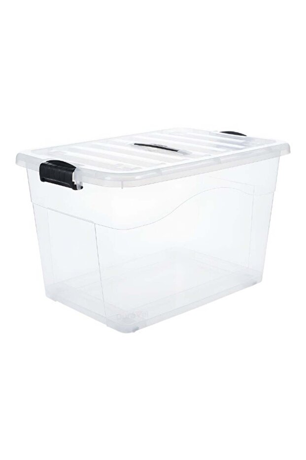 90L Clear Storage Boxes with Lockable Lid & Wheels,Transparent Plastic Organizers for Clothes, Toys, Tools, Office Supplies, Medicines & Crafts
