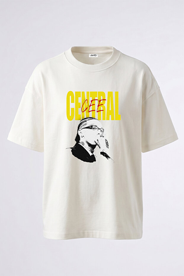 Central Cee Design Printed Oversize White T-Shirt