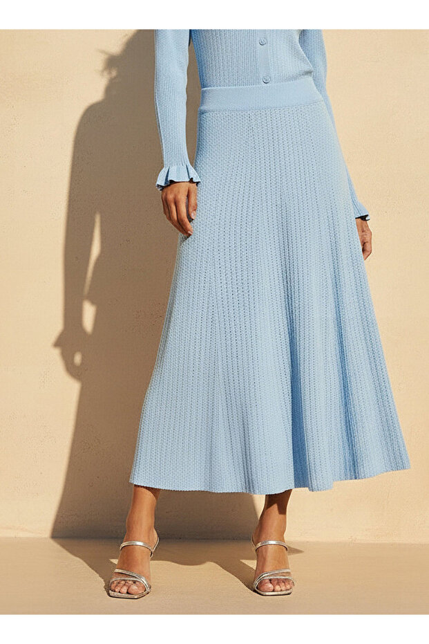 THIN KNIT PRINT SKIRT SET